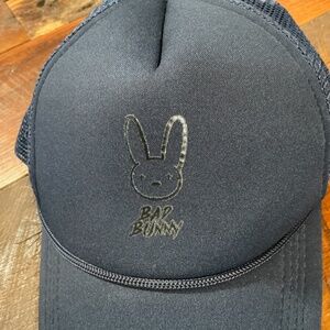 Bad Bunny Trucker Hat Navy Blue Mesh Back Adjustable Cap